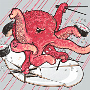 Octopus Eating Sushi