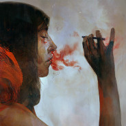 Red Smoke Woman