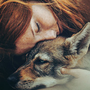 Red-Haired Girl And Wolf