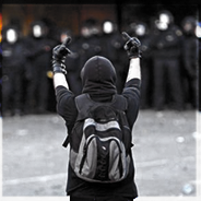 Protester Middle Fingers