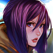 Purple Haired Girl Portrait